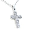 Gargantilla Oro Blanco 14K Cruz con Diamantes