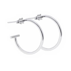 Arracadas Line En Oro Blanco 14k