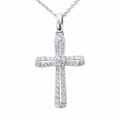 Gargantilla Oro Blanco 14K Cruz con Diamantes