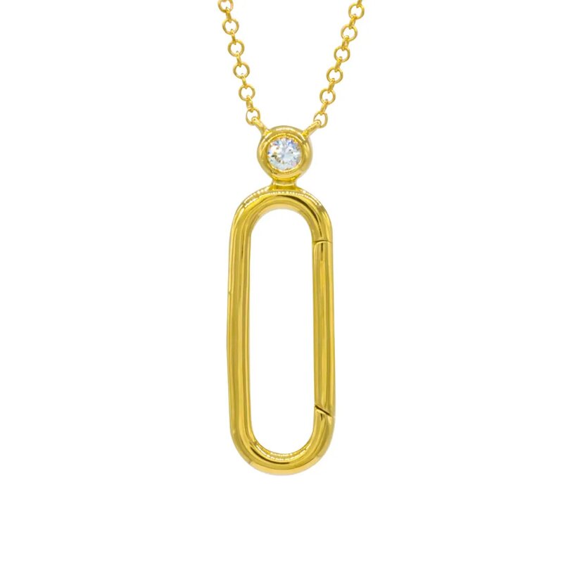 Gargantilla Oro Amarillo 14k Con Diamante