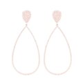 Aretes Drop En Oro Rosa 14k Con Diamantes