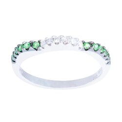 Anillo Con Granates Y Diamantes Oro 14k