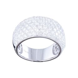 Anillo Cluster En Oro Blanco 14k Con Diamantes