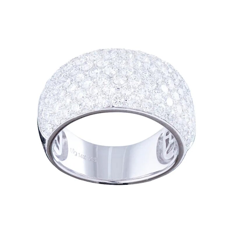 Anillo Cluster En Oro Blanco 14k Con Diamantes