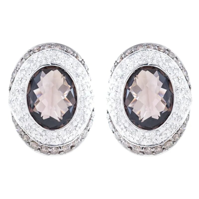 Aretes Extravaganza En Oro Blanco 14k