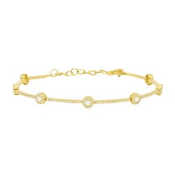 Brazalete Oro 14k Con Diamantes