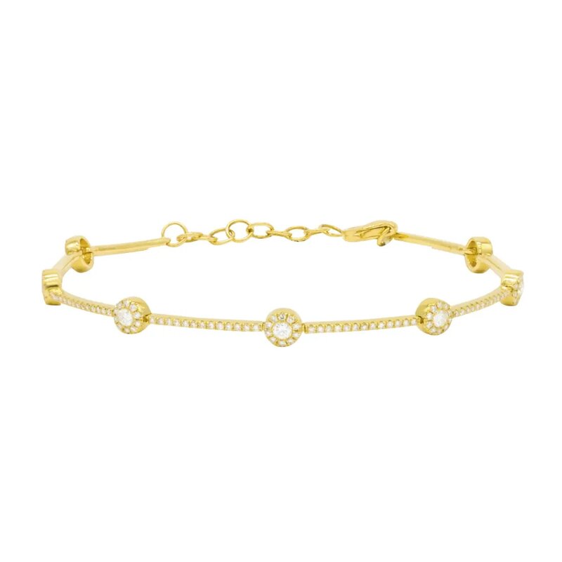 Brazalete Oro 14k Con Diamantes