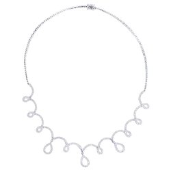 Gargantilla Oro Blanco 14k Con Diamantes