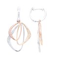Aretes Abstract De Oro Blanco Amarillo Y Rosa 14k